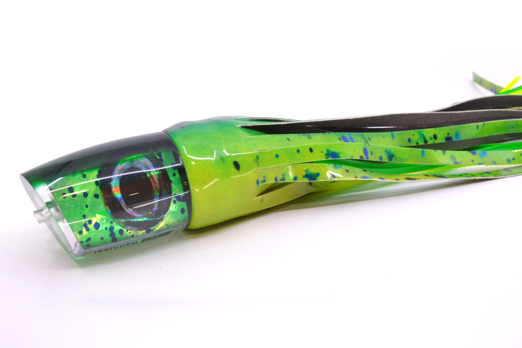 Moyes Lures Mahi MOP Green Back Taxi Eyes Hannibal 14" 8oz FT Vinyl Mahi