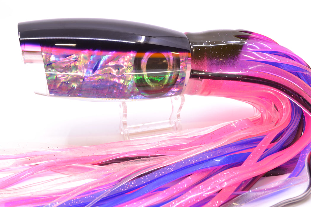 Moyes Lures Rainbow MOP Black-Pink Back Punisher 16" 14.5oz Skirted Black-Pink Bars GZE