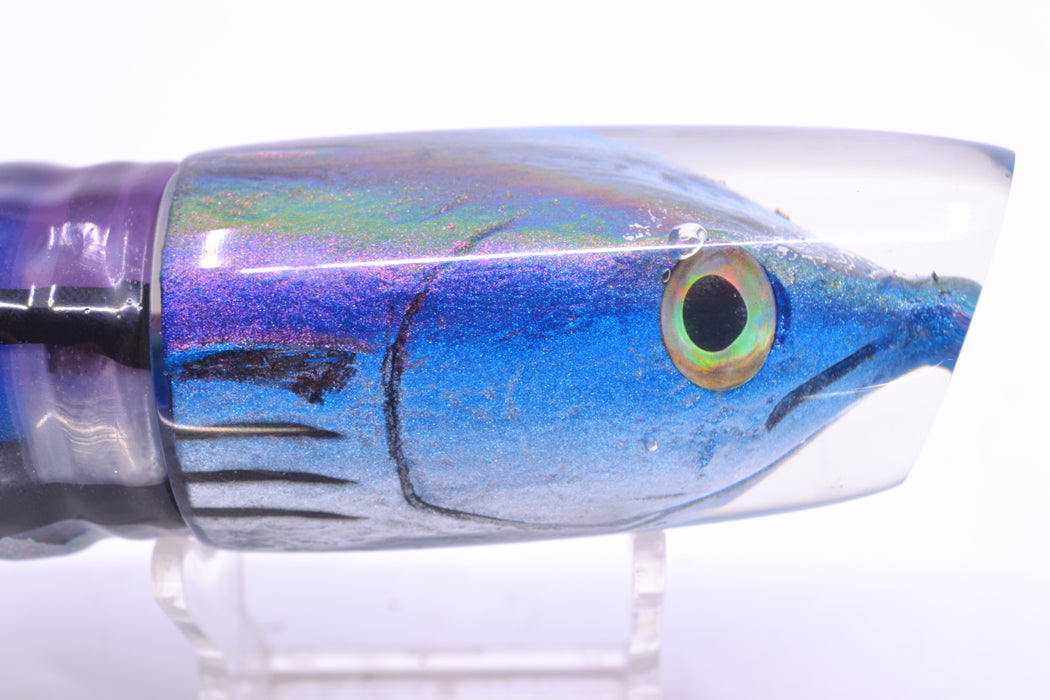 Ali'i Kai Lures Skipjack Fish Head Medium Plunger 12" 10oz Skirted Purple Skipjack GZE