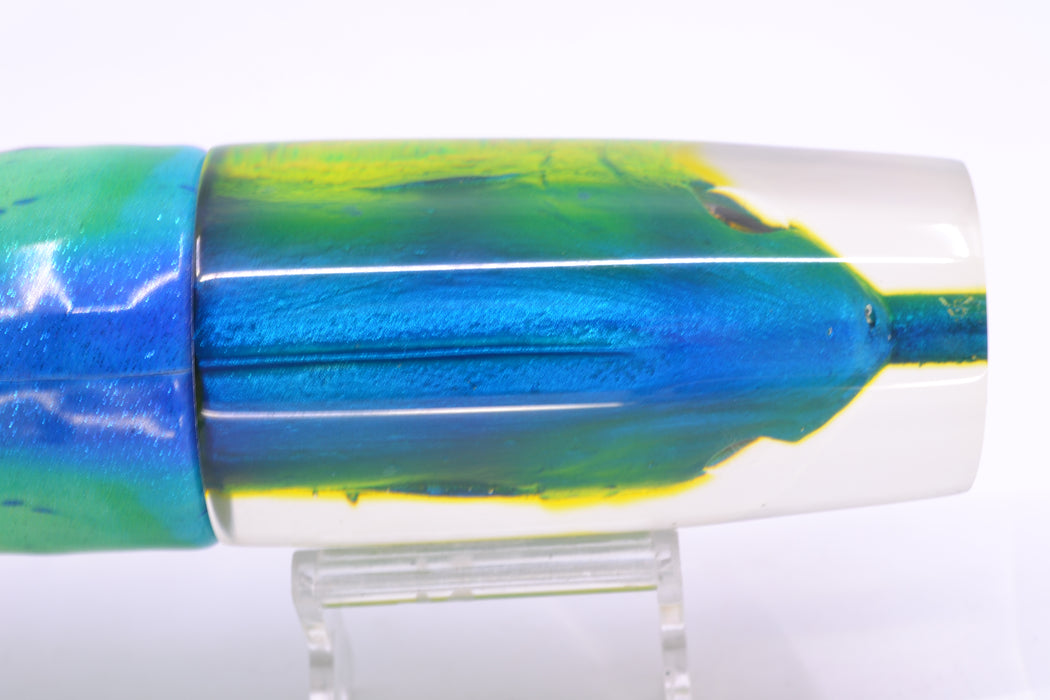 Ali'i Kai Lures Mahi Fish Head Large Hard Head 14" 11.2oz Fire Tailz Vinyl Mad Mahi