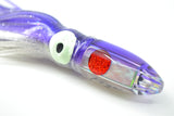 Koya Lures White MOP Purple Back Red Eyes 4-Hole Bullet 4.5" 1.5oz Skirted Purple-Silver