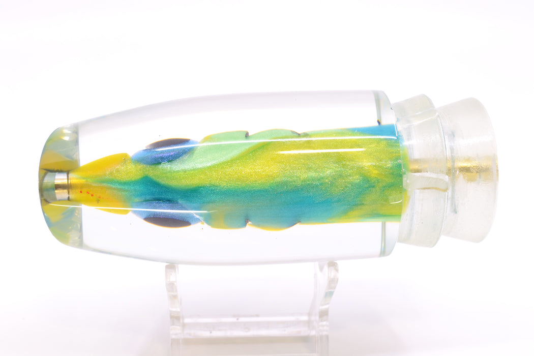 Joe Yee by KEGZ-Niiyama Collab Green-Yellow Fish Head Super Plunger 14" 7.2oz GZE