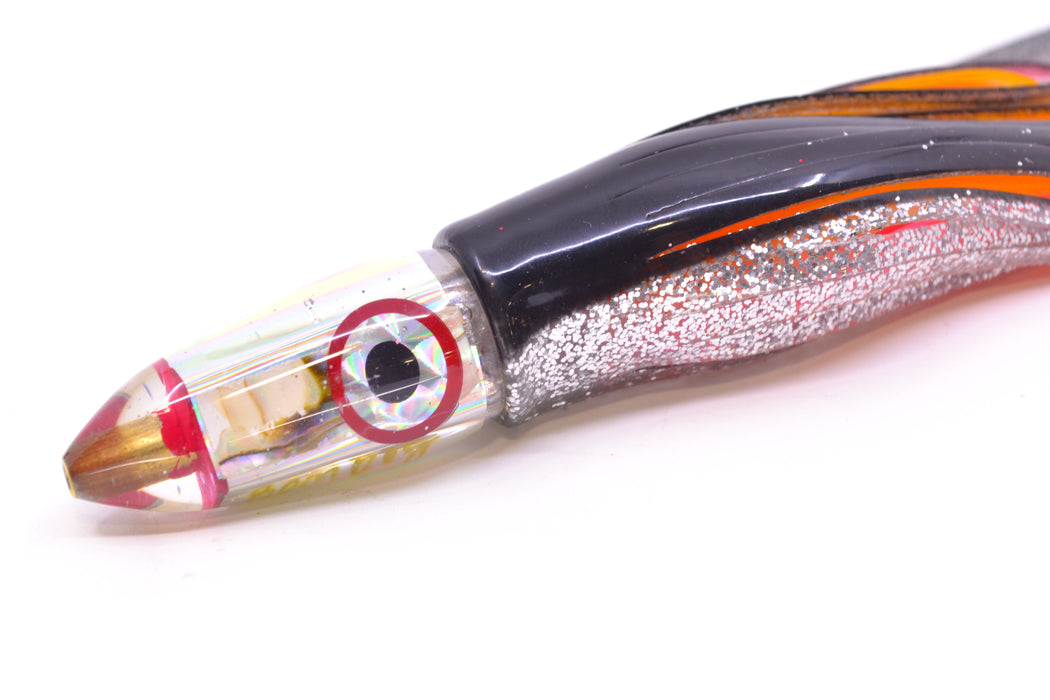 Bomboy Lures White Abalone Mini Bomb 5" 2oz Skirted Black-Silver