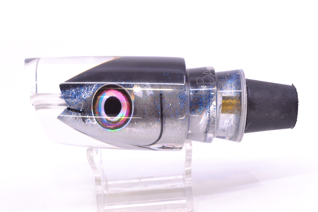 Aloha Lures Chrome Black-Blue Glitter Back "Scared $#!Tless" Baby Smash Bait 12" 7.3oz