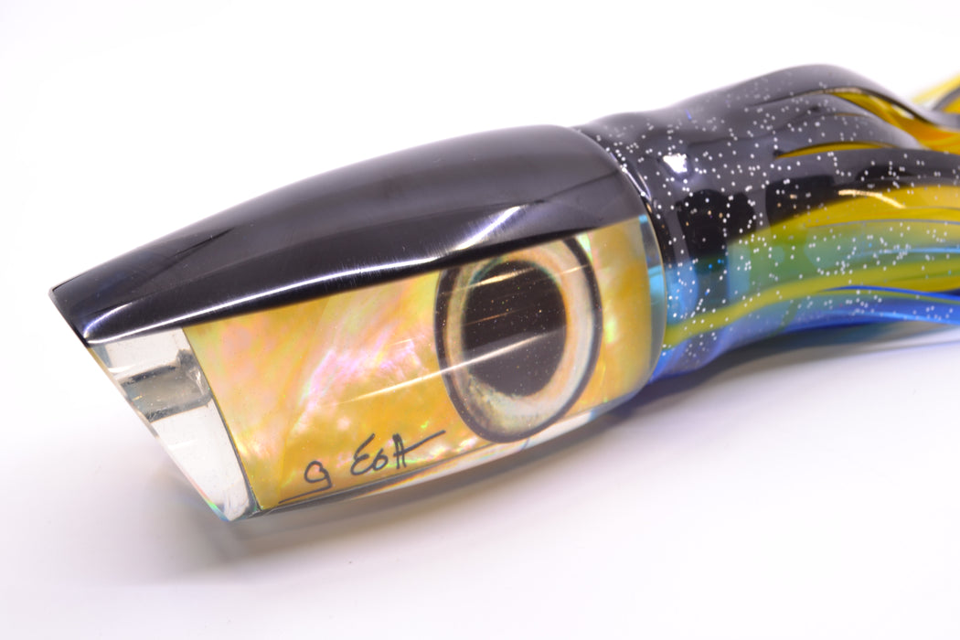 Marlin Magic Golden MOP Black Back Super Dog 16" 17oz Skirted Black-Yellow-Blue GZE