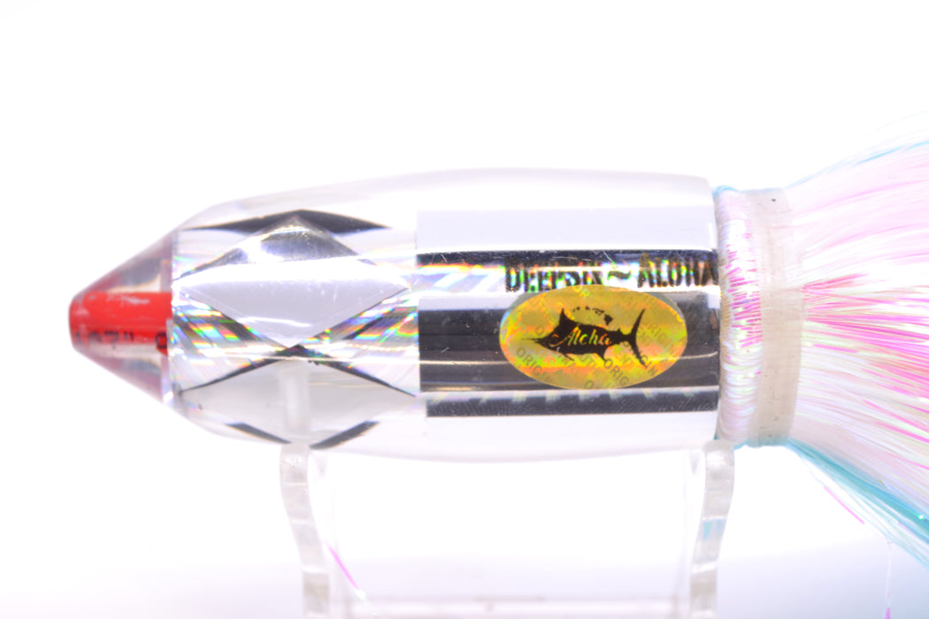 Aloha Lures Mirrored Silver Rainbow Starburst Deep Six 9" 6oz Strobez Ice Blue-White/Pink