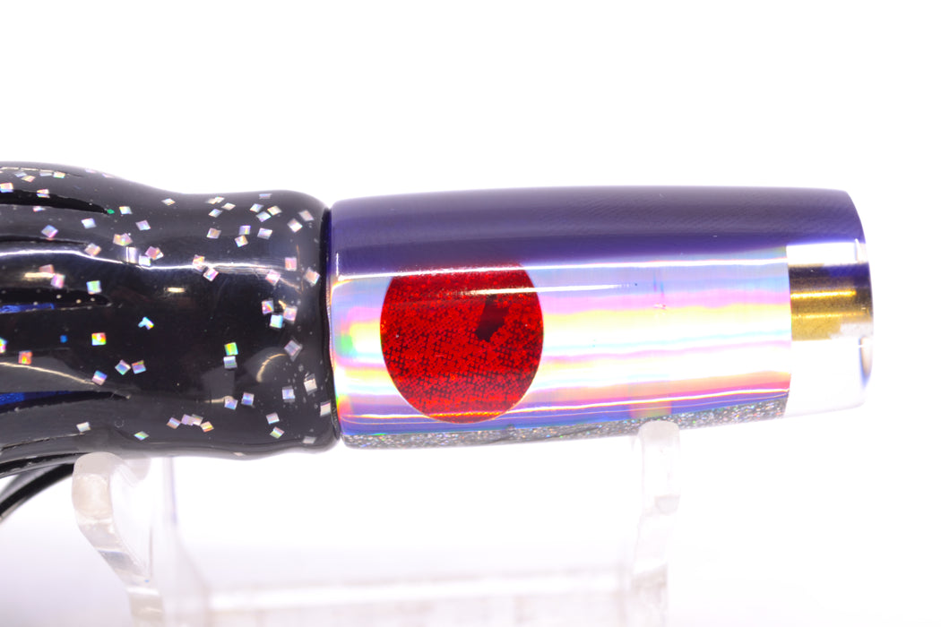 Koya Lures Silver Rainbow Pearl Purple Back Red Eyes Hard Head 5.5" 2oz Skirted Black