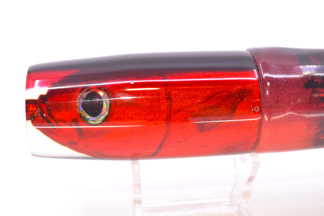 Ali'i Kai Lures Red Opelu Black-Red Back Medium Hard Head 12" 7oz Fire Tailz Vinyl Red Tiger GZE