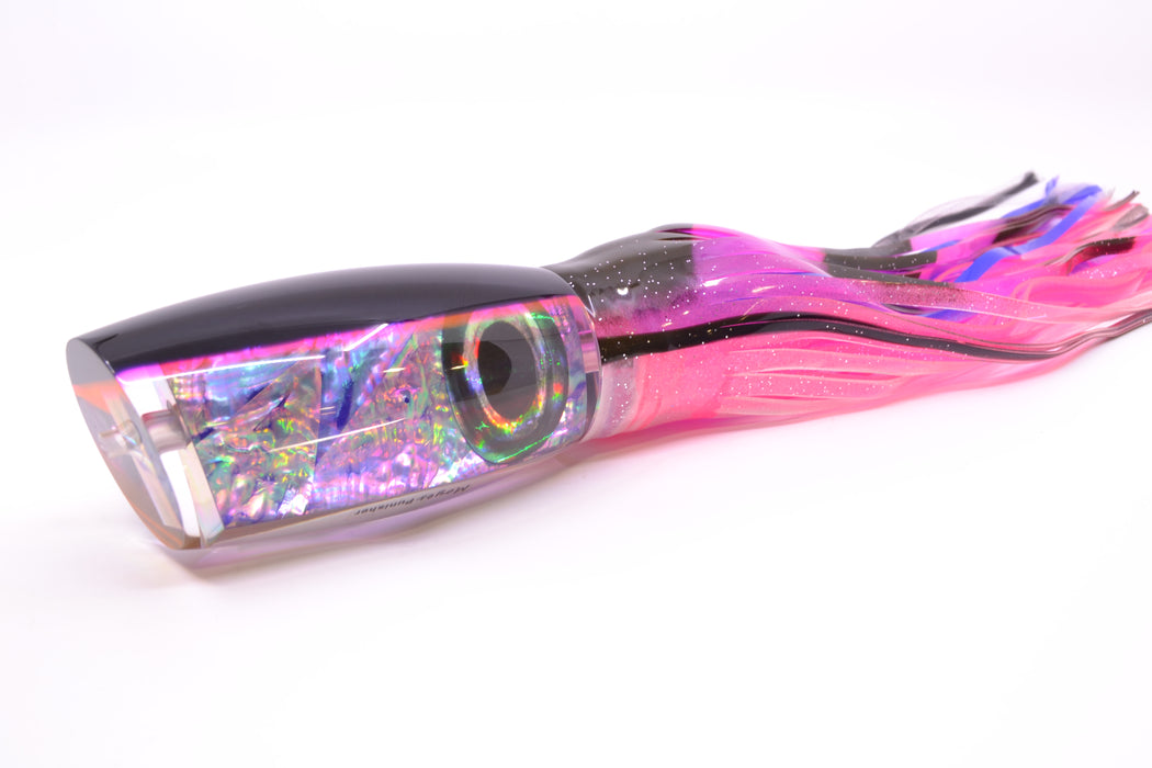 Moyes Lures Rainbow MOP Black-Pink Back Punisher 16" 14.5oz Skirted Black-Pink Bars GZE