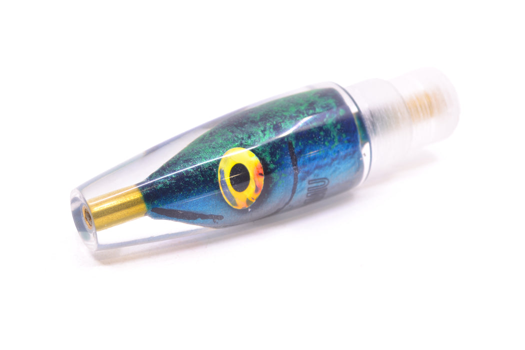 Tsutomu Lures Black/Green-Blue-Silver Fish Head Poke Invert 6" 2.2oz
