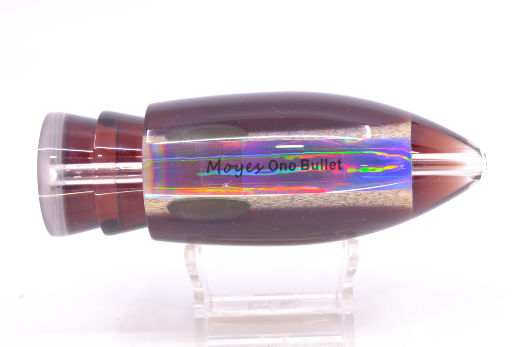 Moyes Lures White Oil Slick Root Beer Back Taxi Eyes Large Ono Bullet 14" 10.2oz