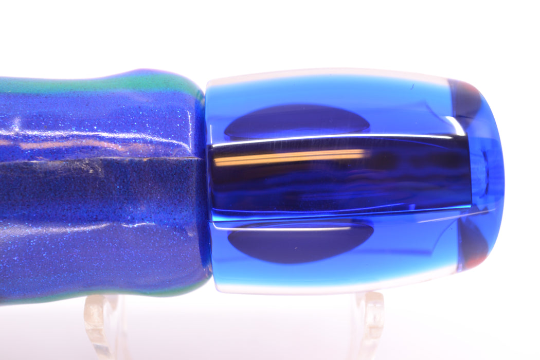 Moyes Lures Clear Mirrored Blue Back Red Eyes Medium J-Boy 12" 5oz FT Vinyl Blueberry
