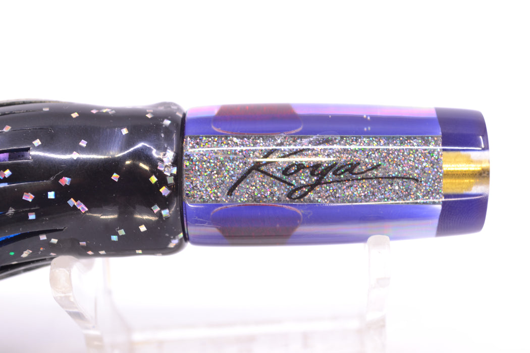 Koya Lures Silver Rainbow Pearl Purple Back Red Eyes Hard Head 5.5" 2oz Skirted Black