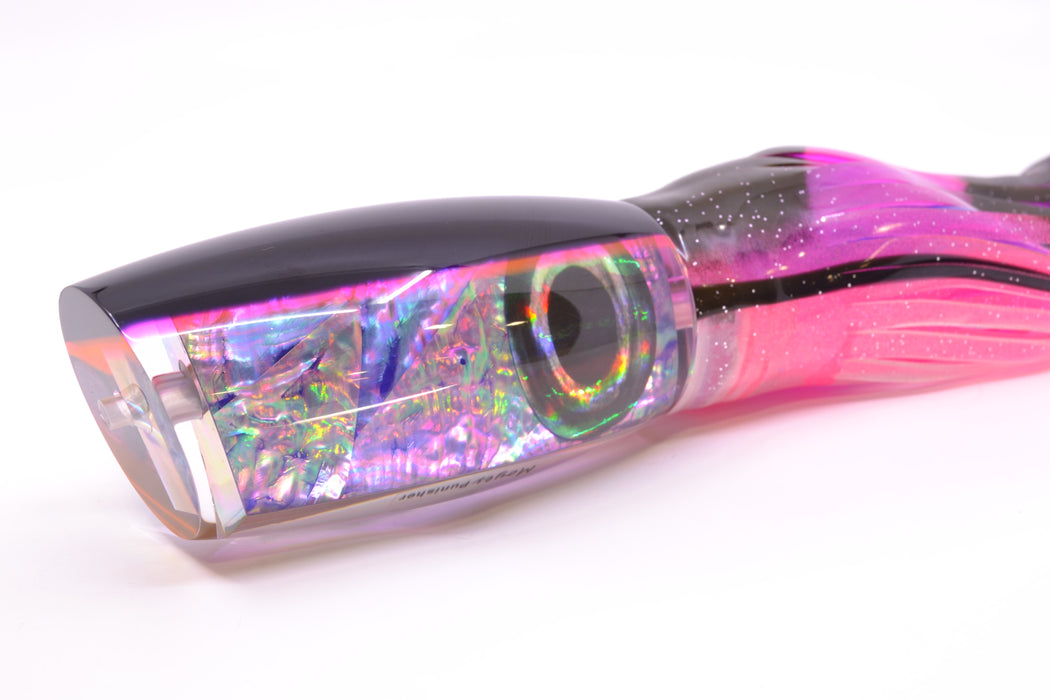 Moyes Lures Rainbow MOP Black-Pink Back Punisher 16" 14.5oz Skirted Black-Pink Bars GZE