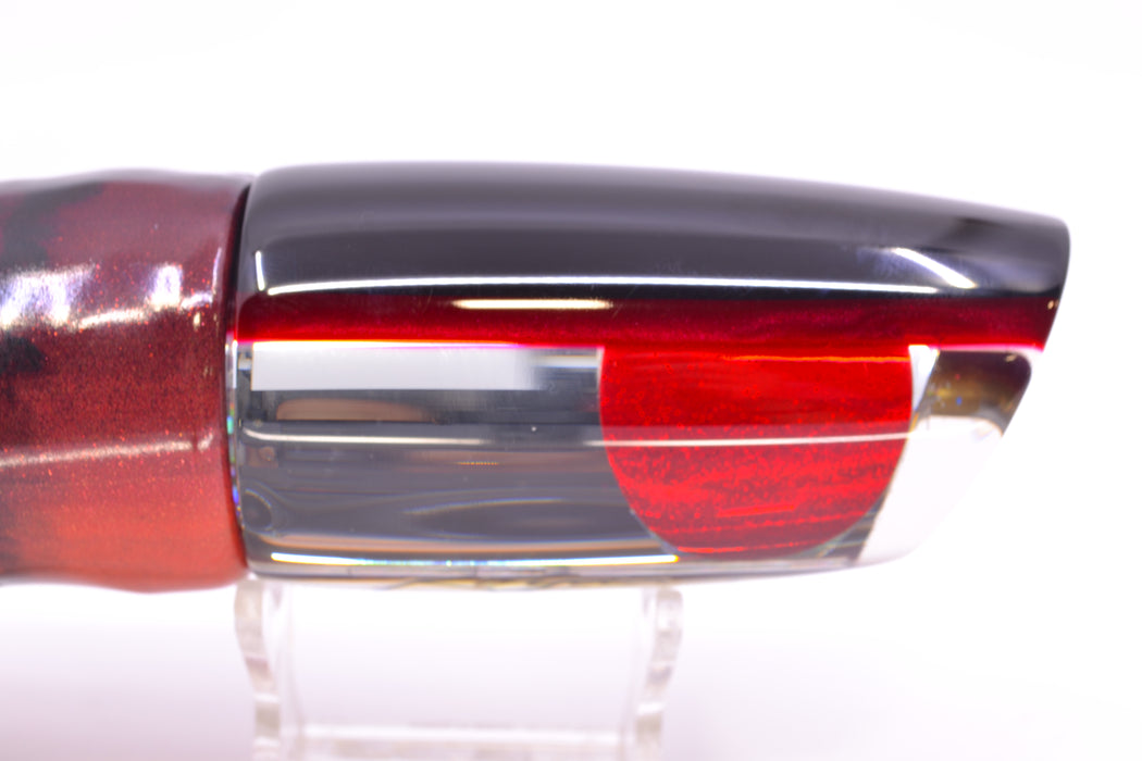 Koya Lures Mirrored Black-Red Back Red Eyes Medium Poi Dog 14" 10oz FT Vinyl Red Tiger