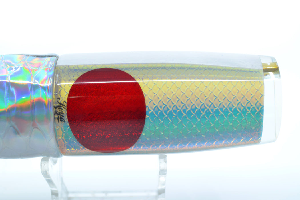 Koya Lures White Rainbow Scale Hard Head Offset Tube 12" 6.4oz Vinyl Silver Scale