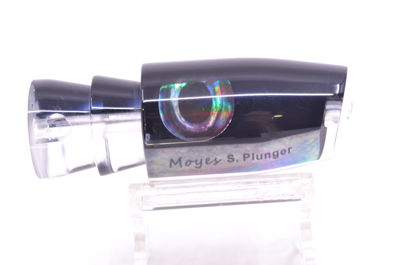 Moyes Lures Black Death Black Pearl Black Back Taxi Eyes Small Plunger 9" 3oz