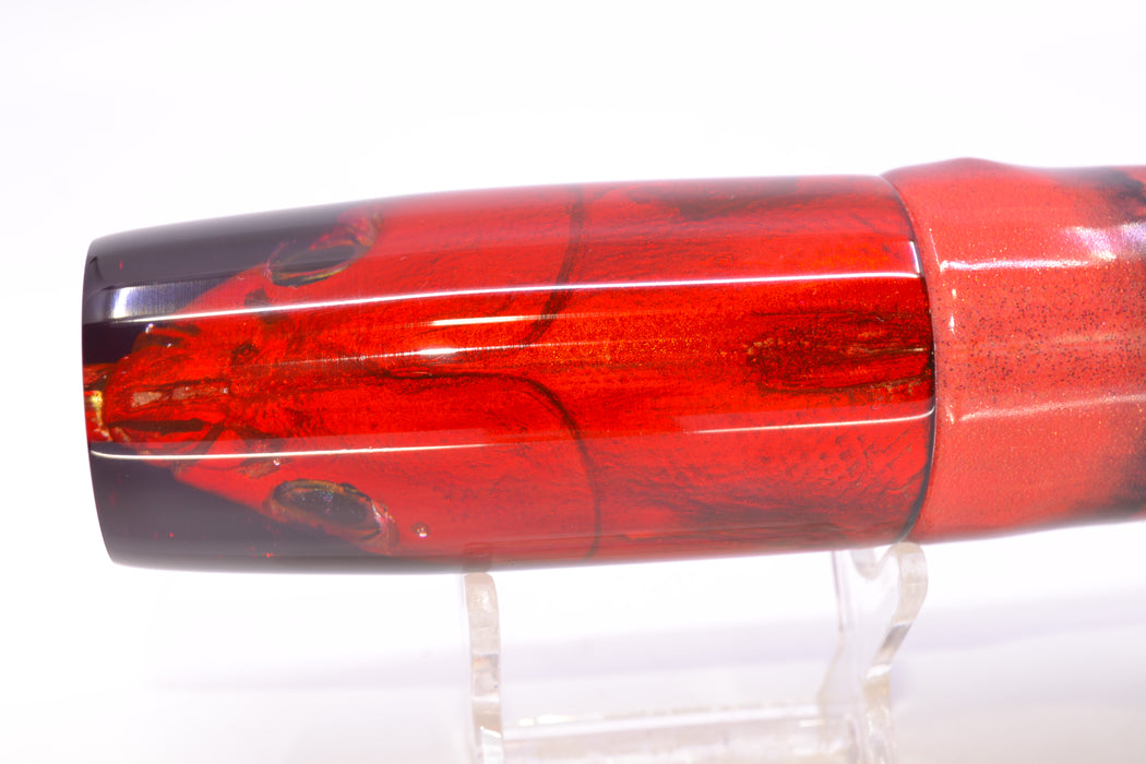 Ali'i Kai Lures Red Opelu Black-Red Back Medium Hard Head 12" 7oz Fire Tailz Vinyl Red Tiger GZE