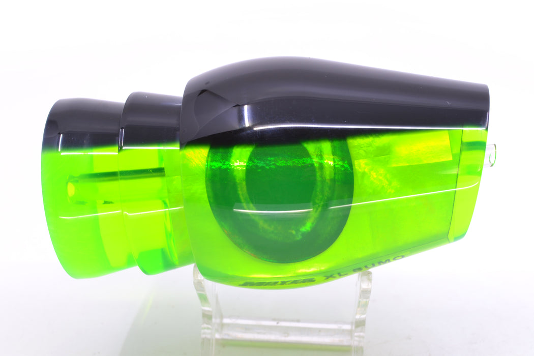 Moyes Lures Lime Green MOP Black Back Taxi Eyes XL Sumo 16" 13oz GZE
