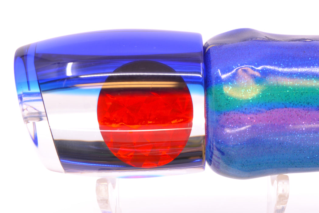 Moyes Lures Clear Mirrored Blue Back Red Eyes Medium J-Boy 12" 5oz FT Vinyl Blueberry
