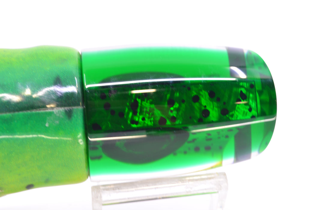 Moyes Lures Mahi MOP Green Back Taxi Eyes Hannibal 14" 8oz FT Vinyl Mahi