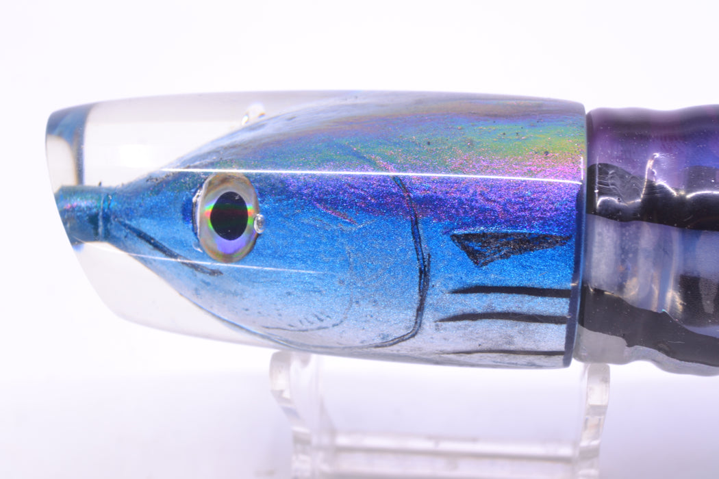 Ali'i Kai Lures Skipjack Fish Head Medium Plunger 12" 10oz Skirted Purple Skipjack GZE