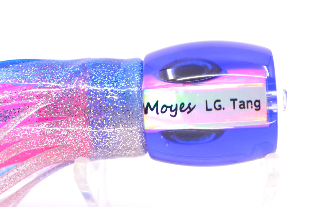 Moyes Lures Pink MOP Blue Back Taxi Eyes Large Tang 9" 3oz Skirted Blue-Silver