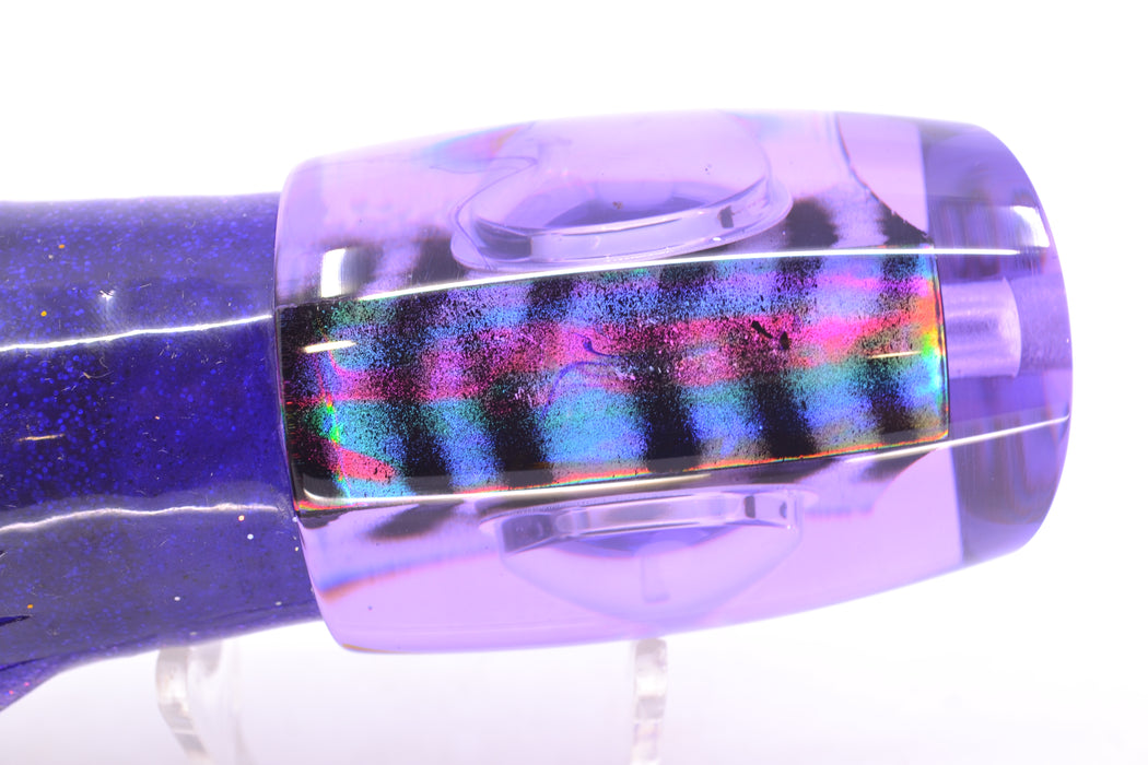 Big T Lures Purple Pearl Black Striped Back Medium Zulu Impi 14" 11.5oz Skirted Purple-Silver GZE