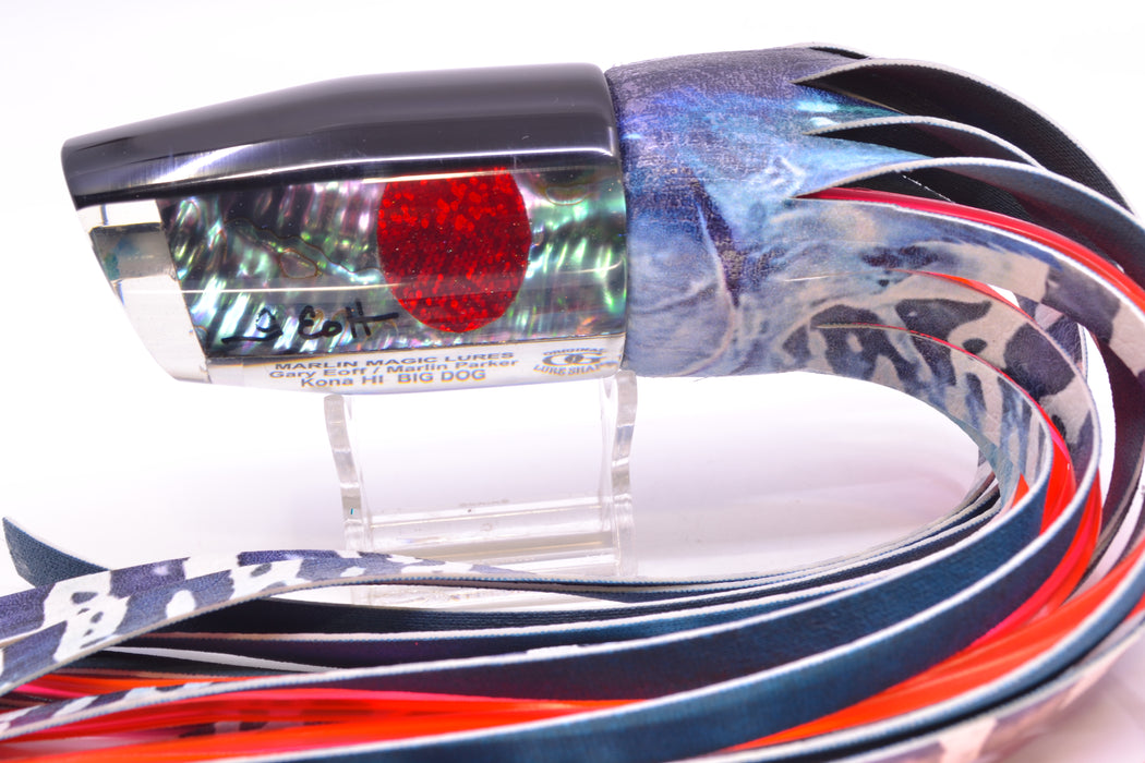 Marlin Magic Blue-Purple Abalone Black Back Red Eyes Big Dog 14" 10oz ALV Vinyl Wahoo GZE