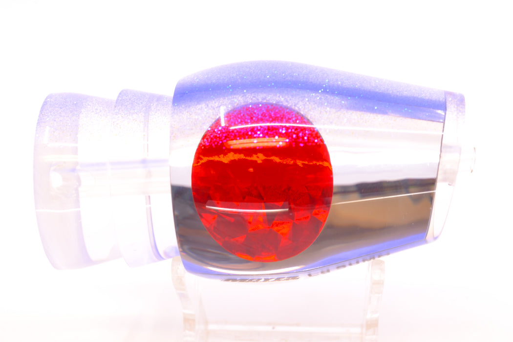 Moyes Lures Clear Mirror Blue Glitter Back Red Eyes Large Sumo 14" 8oz