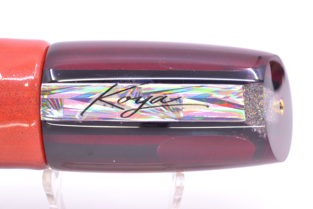 Koya Lures Mirrored Black-Red Back Red Eyes Medium Poi Dog 14" 10oz FT Vinyl Red Tiger