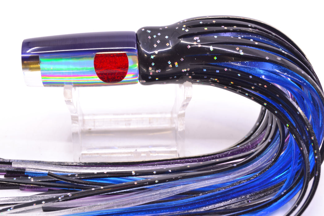Koya Lures Silver Rainbow Pearl Purple Back Red Eyes Hard Head 5.5" 2oz Skirted Black