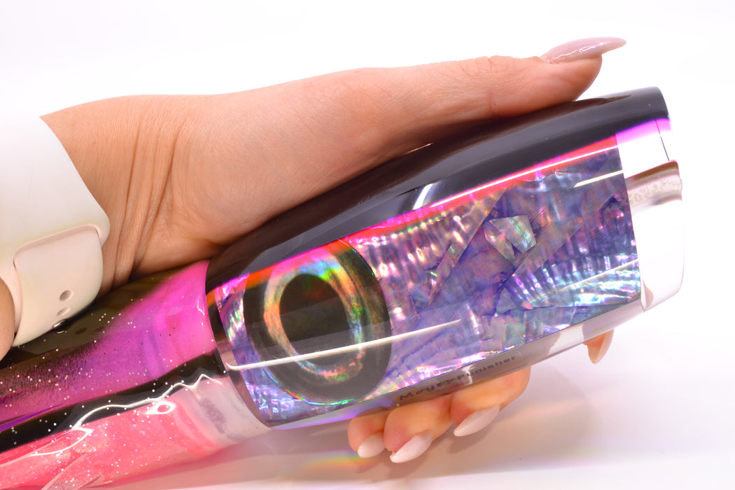 Moyes Lures Rainbow MOP Black-Pink Back Punisher 16" 14.5oz Skirted Black-Pink Bars GZE