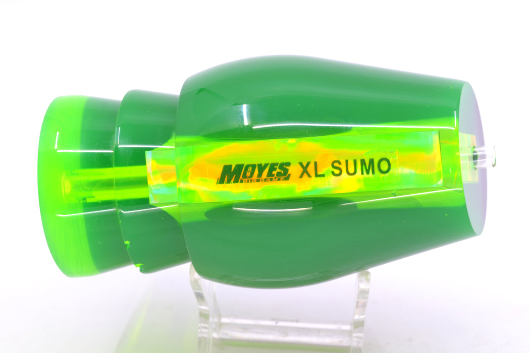 Moyes Lures Lime Green MOP Black Back Taxi Eyes XL Sumo 16" 13oz GZE