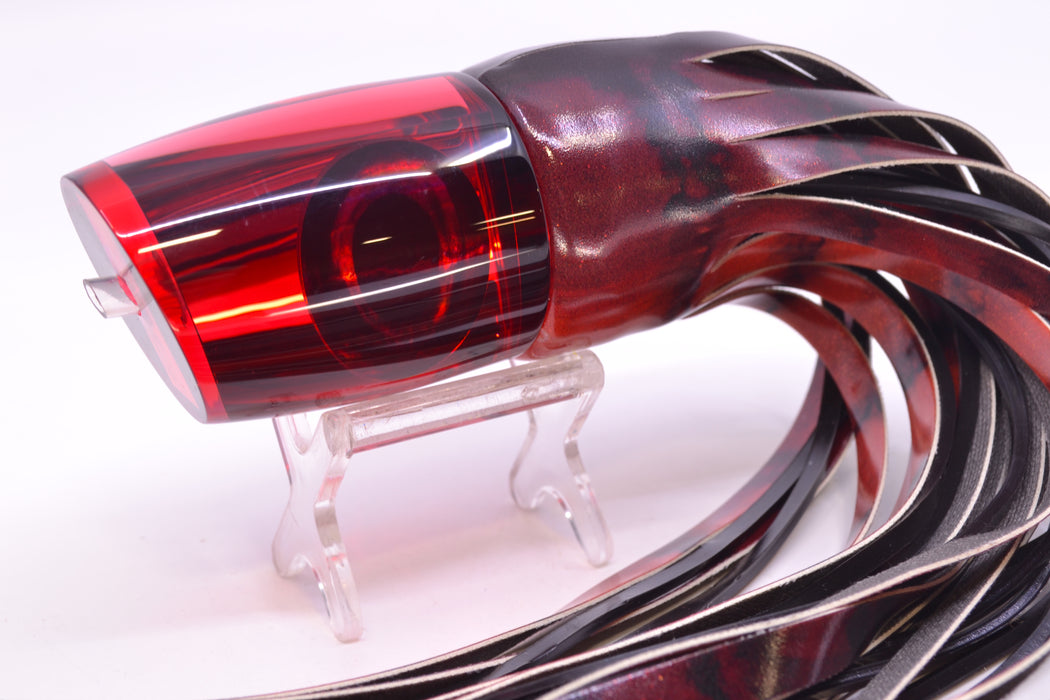 Moyes Lures Red Mirrored Taxi Eyes Hannibal 14" 8oz FT Vinyl Red Tiger