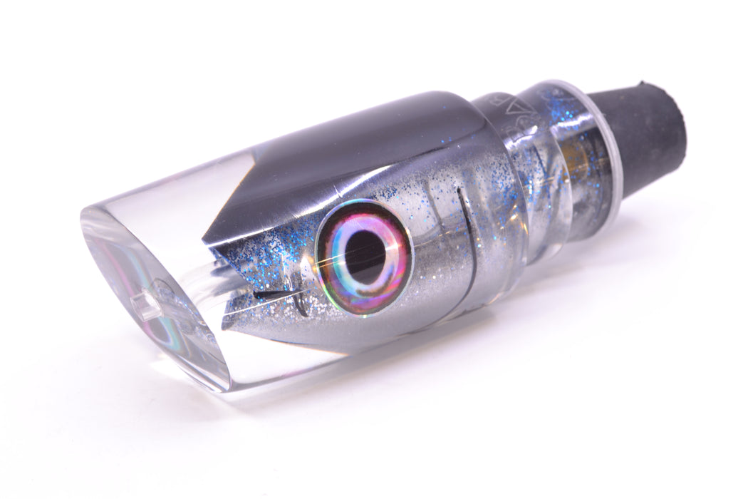 Aloha Lures Chrome Black-Blue Glitter Back "Scared $#!Tless" Baby Smash Bait 12" 7.3oz