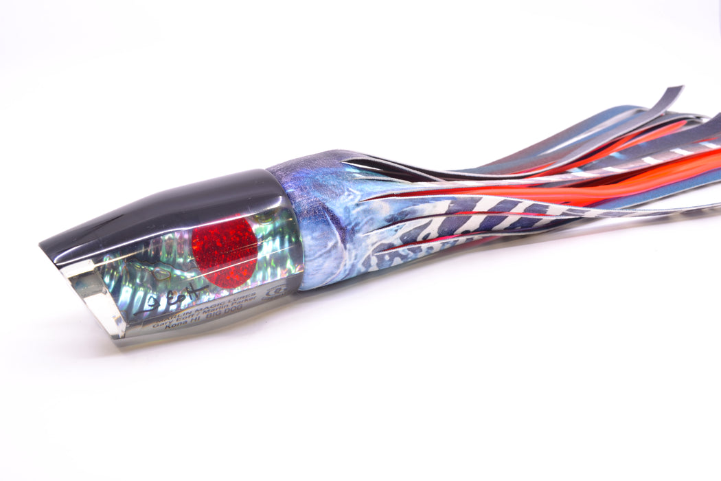 Marlin Magic Blue-Purple Abalone Black Back Red Eyes Big Dog 14" 10oz ALV Vinyl Wahoo GZE