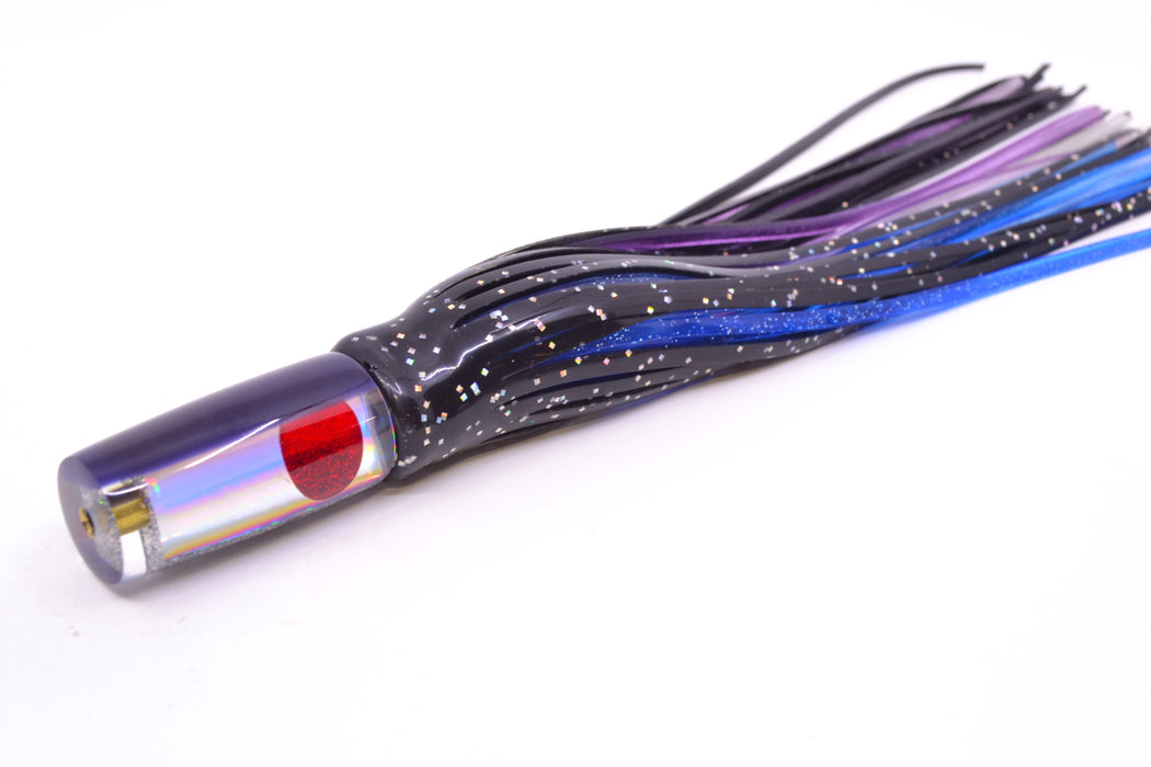 Koya Lures Silver Rainbow Pearl Purple Back Red Eyes Hard Head 5.5" 2oz Skirted Black