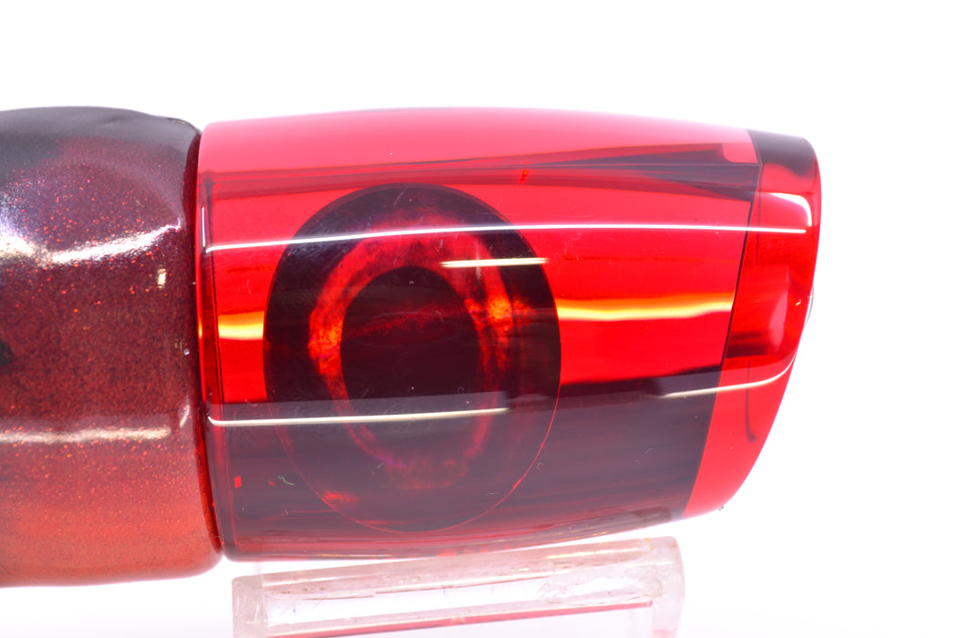 Moyes Lures Red Mirrored Taxi Eyes Hannibal 14" 8oz FT Vinyl Red Tiger