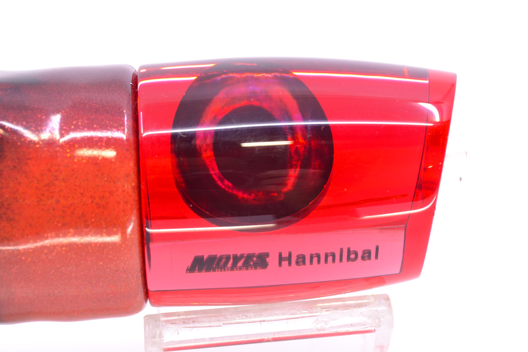 Moyes Lures Red Mirrored Taxi Eyes Hannibal 14" 8oz FT Vinyl Red Tiger