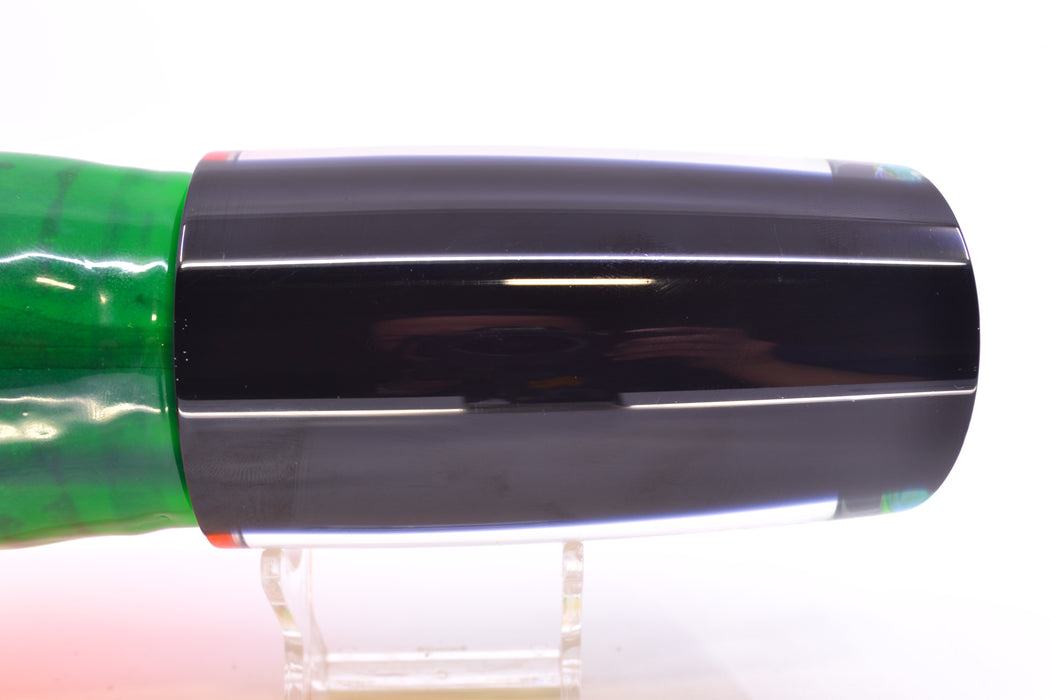 Moyes Lures Green-Orange Dichro Black Back Taxi Eyes XXL B.C.K. Teaser 22oz Skirted