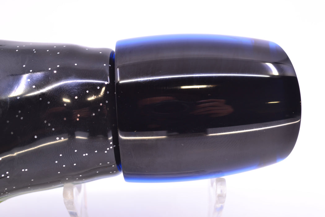 Moyes Lures Blue MOP Black Back Taxi Eyes Bushmaster 12" 10oz Skirted Black-Yellow-Blue