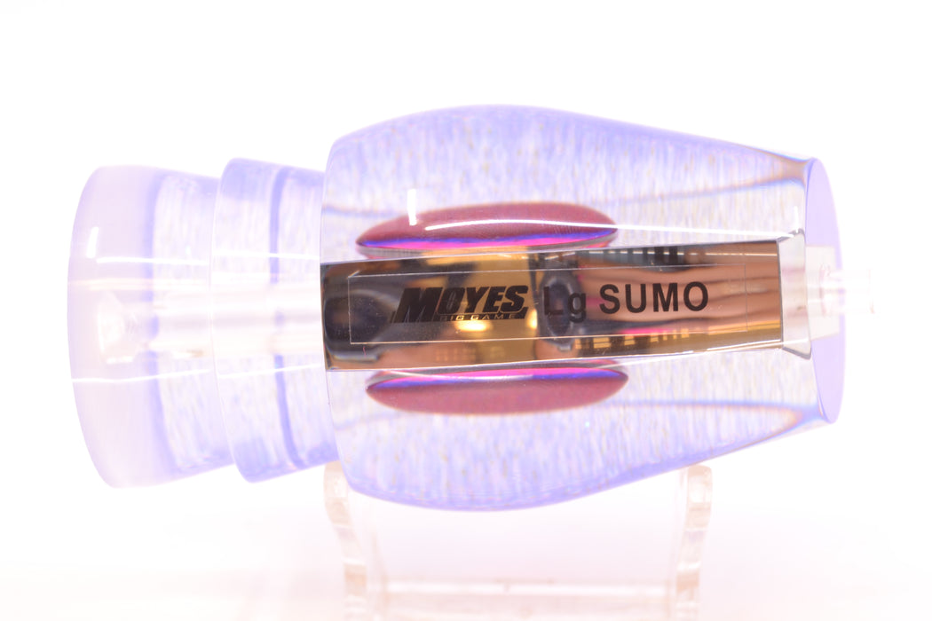 Moyes Lures Clear Mirror Blue Glitter Back Red Eyes Large Sumo 14" 8oz