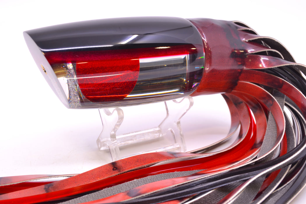 Koya Lures Mirrored Black-Red Back Red Eyes Medium Poi Dog 14" 10oz FT Vinyl Red Tiger