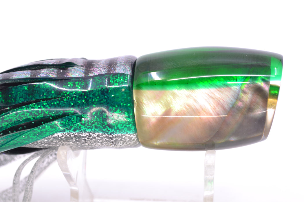 Crampton Baits Real Tahitian MOP Green Back Small DT 9" 4oz Skirted Green Aurora