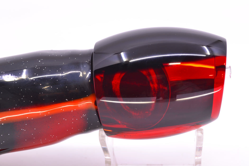 Moyes Lures Red Mirrored Black Back Taxi Eyes Large Blaster 14" 10.7oz Skirted Black-Red GZE