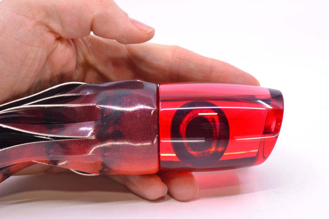 Moyes Lures Red Mirrored Taxi Eyes Hannibal 14" 8oz FT Vinyl Red Tiger