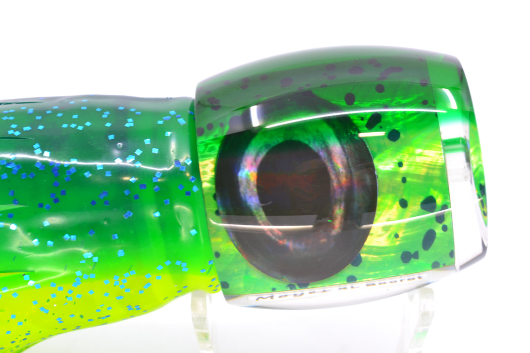 Moyes Lures Mahi MOP Green Back Taxi Eyes XL Secret 14" 9oz Skirted Mahi