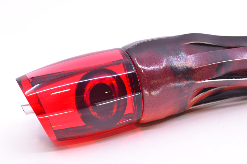Moyes Lures Red Mirrored Taxi Eyes Hannibal 14" 8oz FT Vinyl Red Tiger