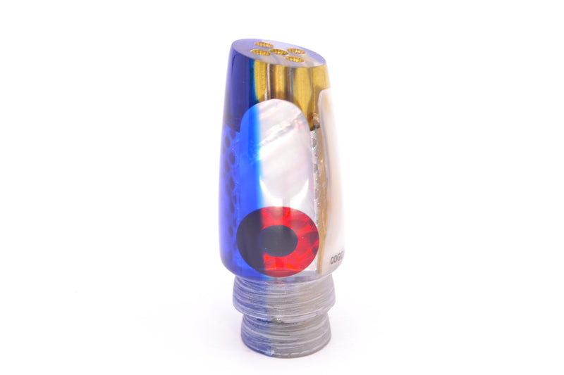 Coggin Lures Real White MOP Blue Back Black-Red Eyes 4-Hole Small Slant 9" 3.2oz